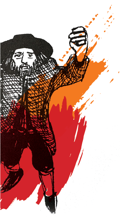 Illustration of an angry Benjamin Lay by David Lester